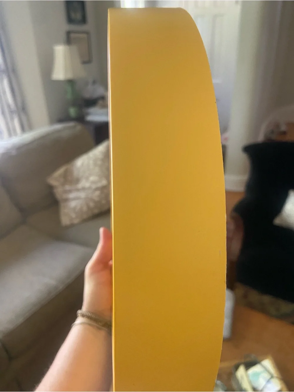 Yellow Modern Minimalist Wall Clock - White Hands